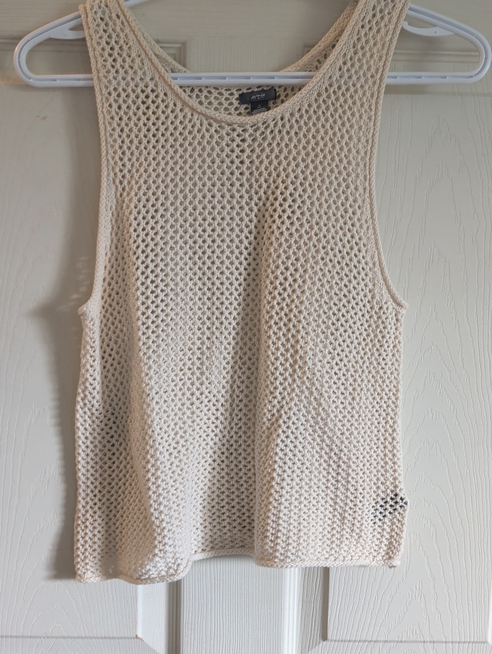 aerie Cream Open-Knit Tank Top